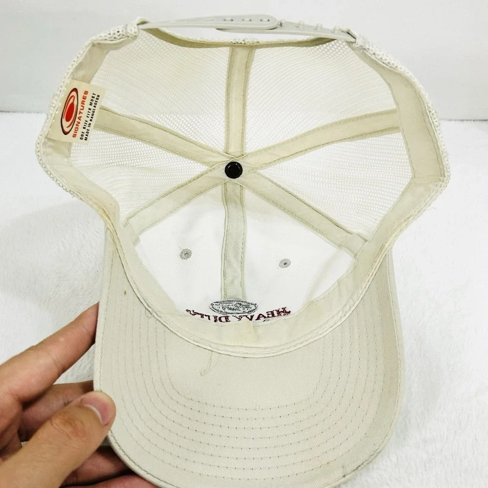 Heavy Duty Grandpa Trucker Wordmark Hat Cap Adjustable Snapback Beige Outdoors‎